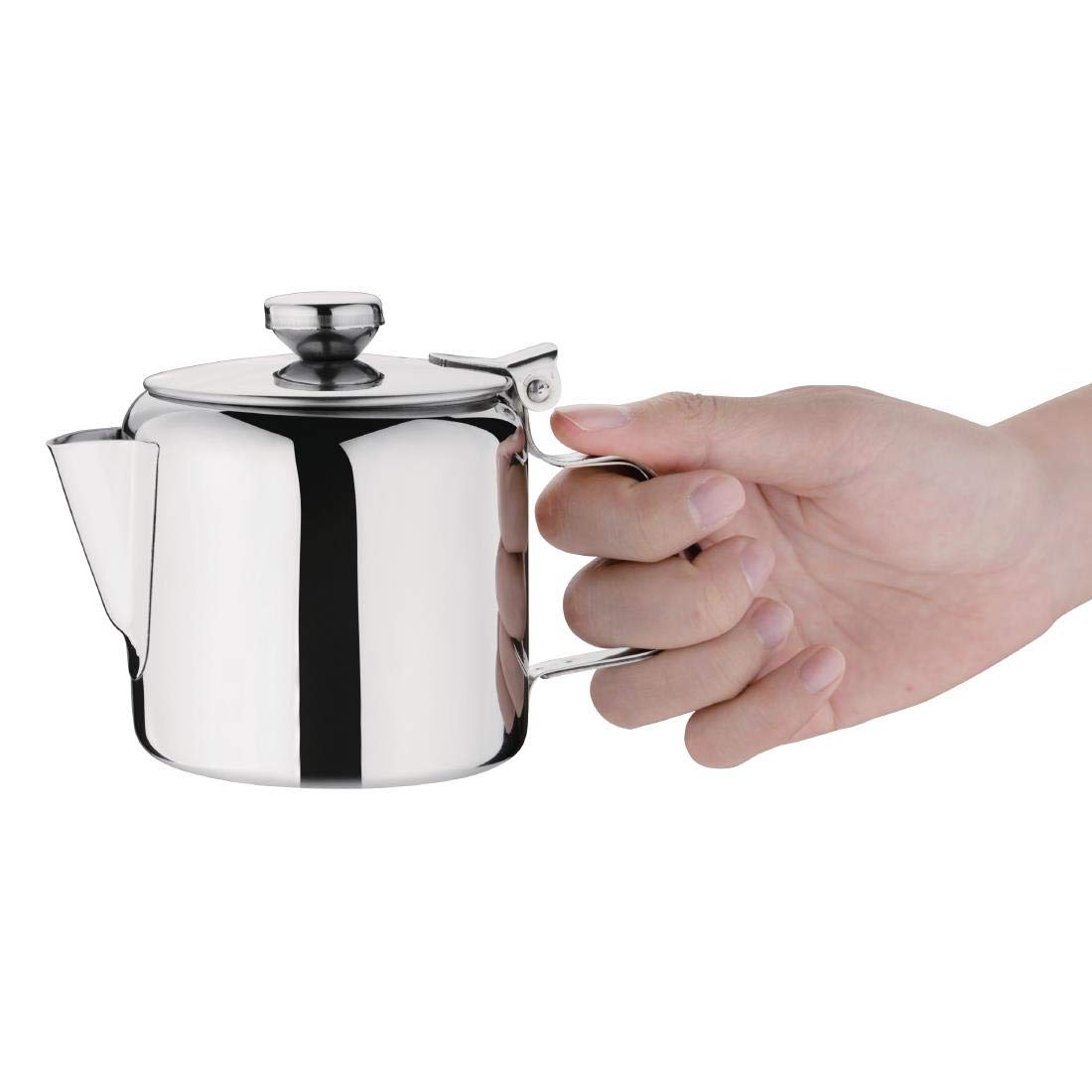Olympia Concorde Kyusu Teapot - Stainless Steel, 410ml (14oz) Capacity, Silver Finish 6