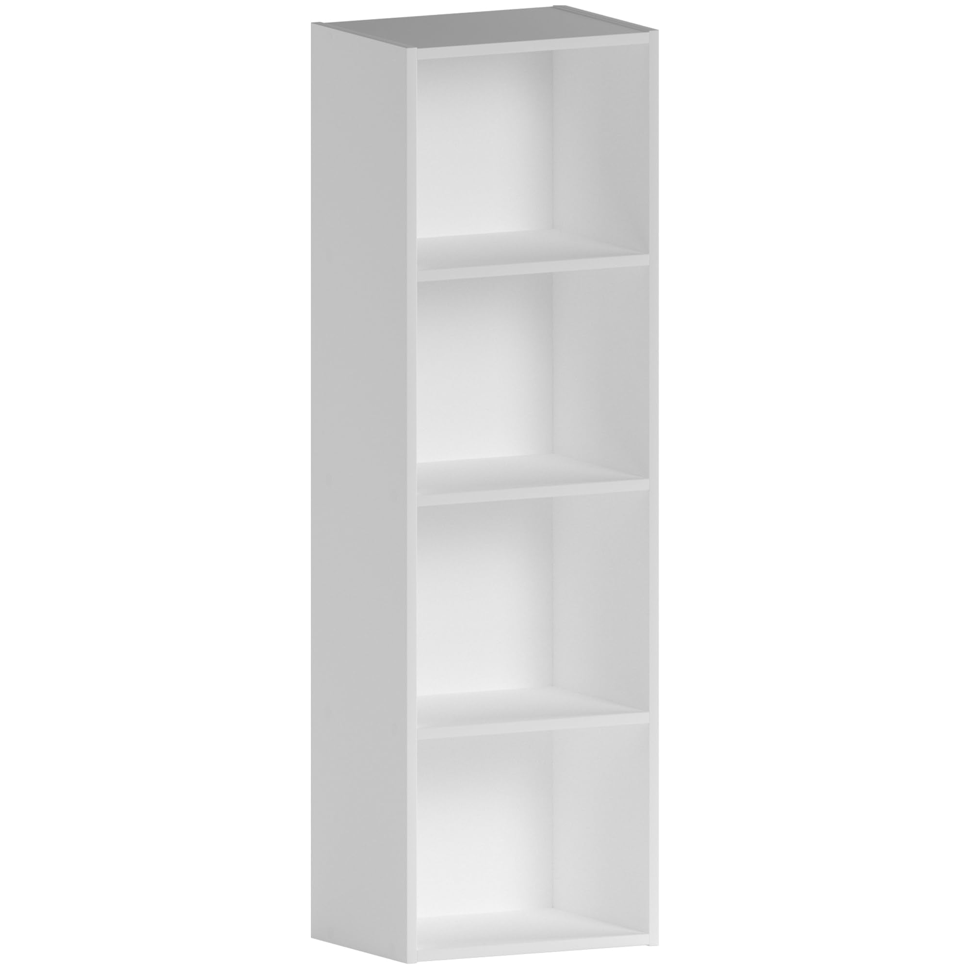 Vida Designs Oxford 4 Tier Cube Bookcase - White Wooden Shelving | H 106 x W 32 x D 24 Cm | Max Load 50kg 1