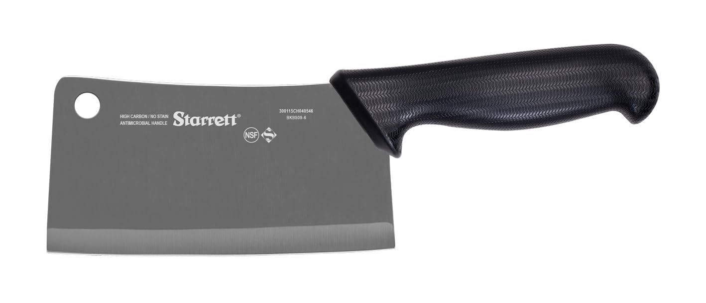 Starrett Chef's Butcher's Cleaver Knife - Wide Rectangular 6 Inch Blade | Stainless Steel 1