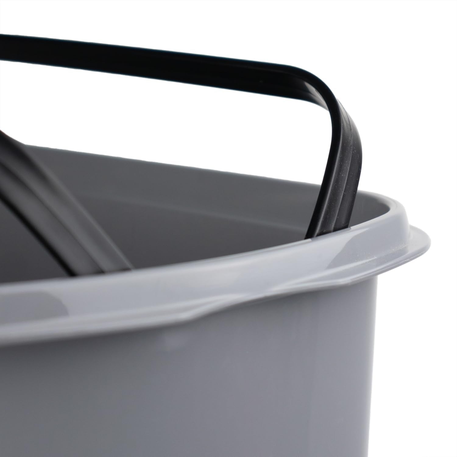JVL Slim Plastic Lidded Foot Pedal Waste Bin - 15L Capacity | Grey | BPA Free 6