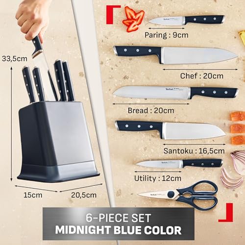 Tefal EverSharp Pro 6-Pc Knife Set with Automatic Sharpener | German Stainless Steel | K297S744 10