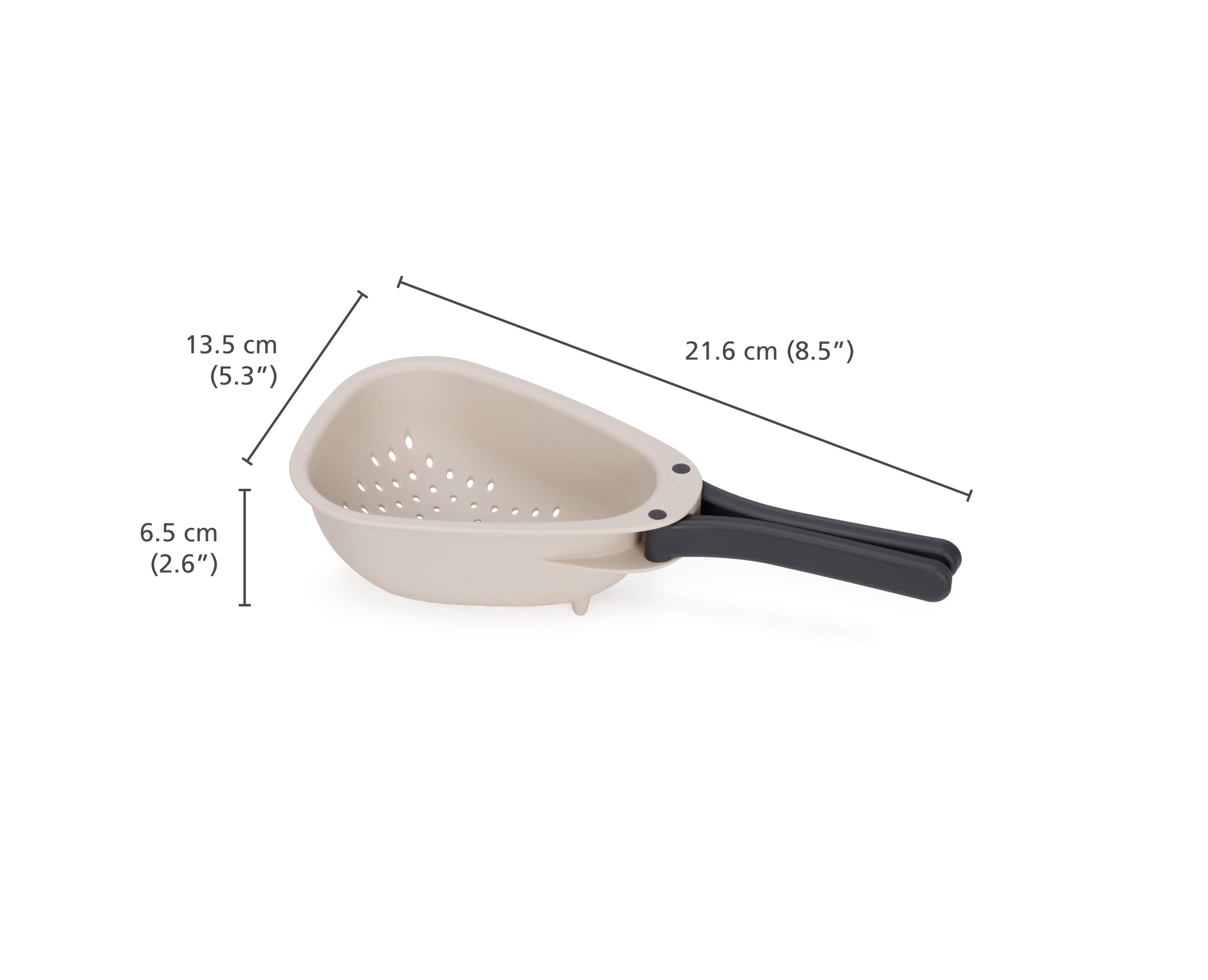 Joseph Joseph Droplet Mini Colander with Folding Handles | Stone Color | Polypropylene Strainer 4
