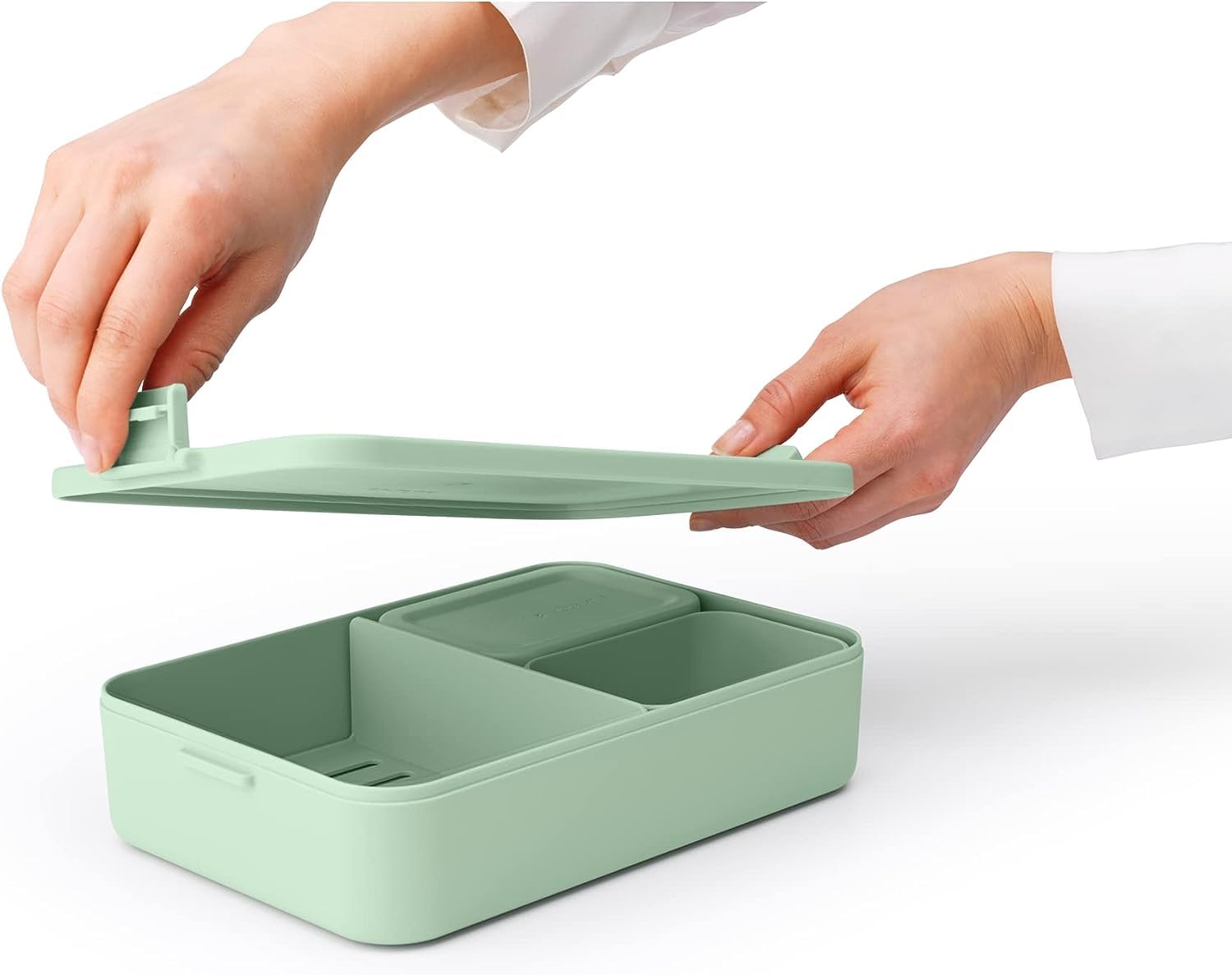 Brabantia Make & Take Lunch Box Bento - 2L Capacity, Jade Green | Microwave/Freezer Safe 4