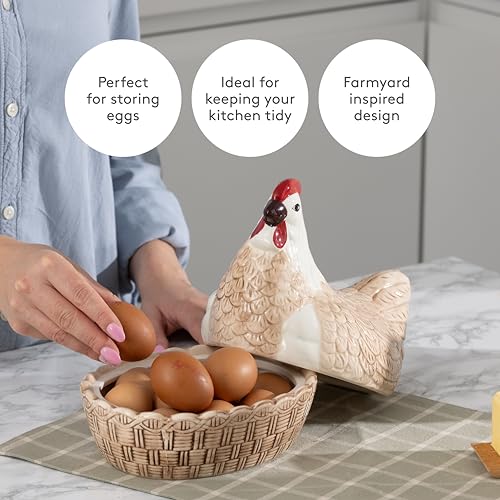 Mason Cash Rise & Shine Hen Nest Egg Basket | Stoneware | Copper Black 4