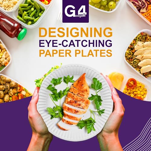 G4GADGET 200 Count Paper Plates - 9 Inch (23cm) Disposable Dishes for Hot/Cold Food 3