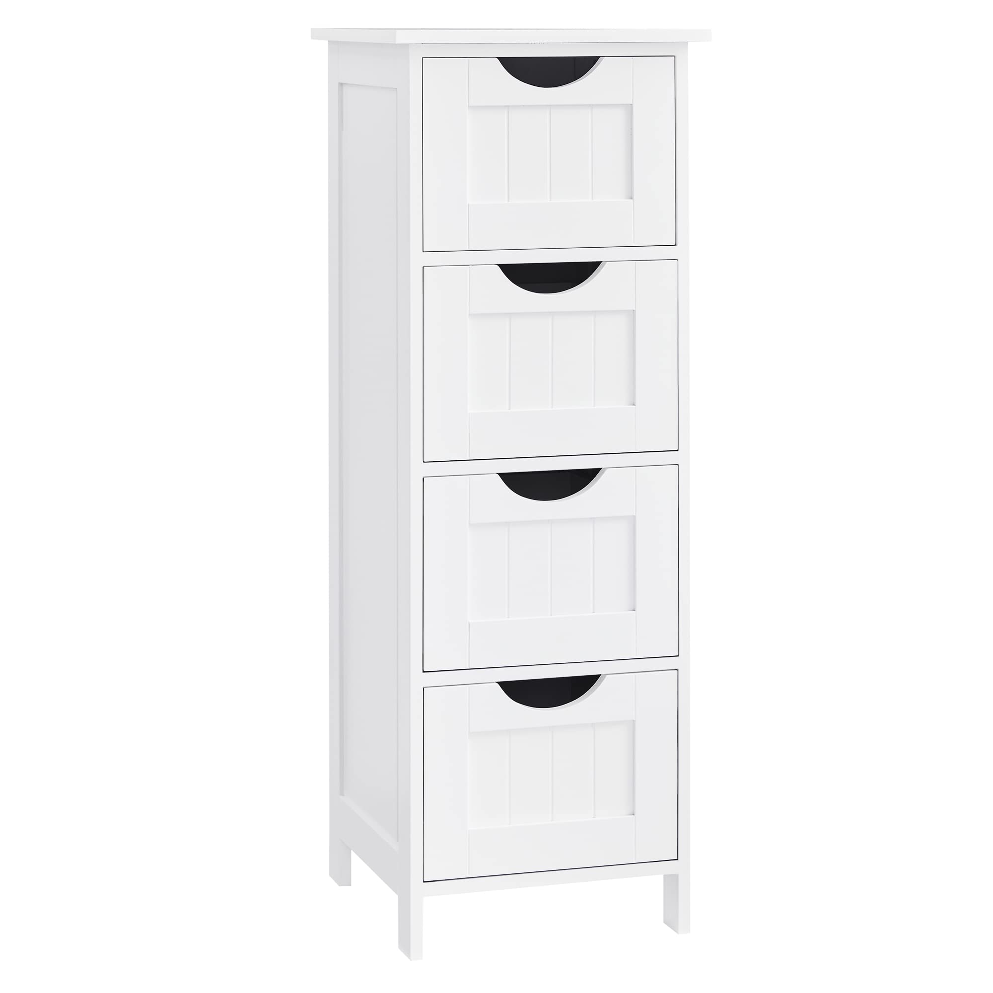 VASAGLE Bathroom Floor Storage Cabinet - 4 Drawers, Modern Style, White | 30 x 30 x 82 cm 1