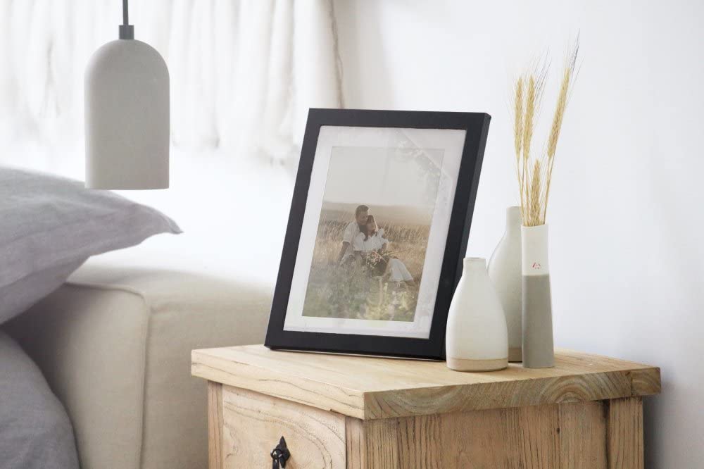 Frame Company Allington Black Photo Frame with Off-White Mount | 12x10 Inch Size | Tabletop or Wall Mount 2