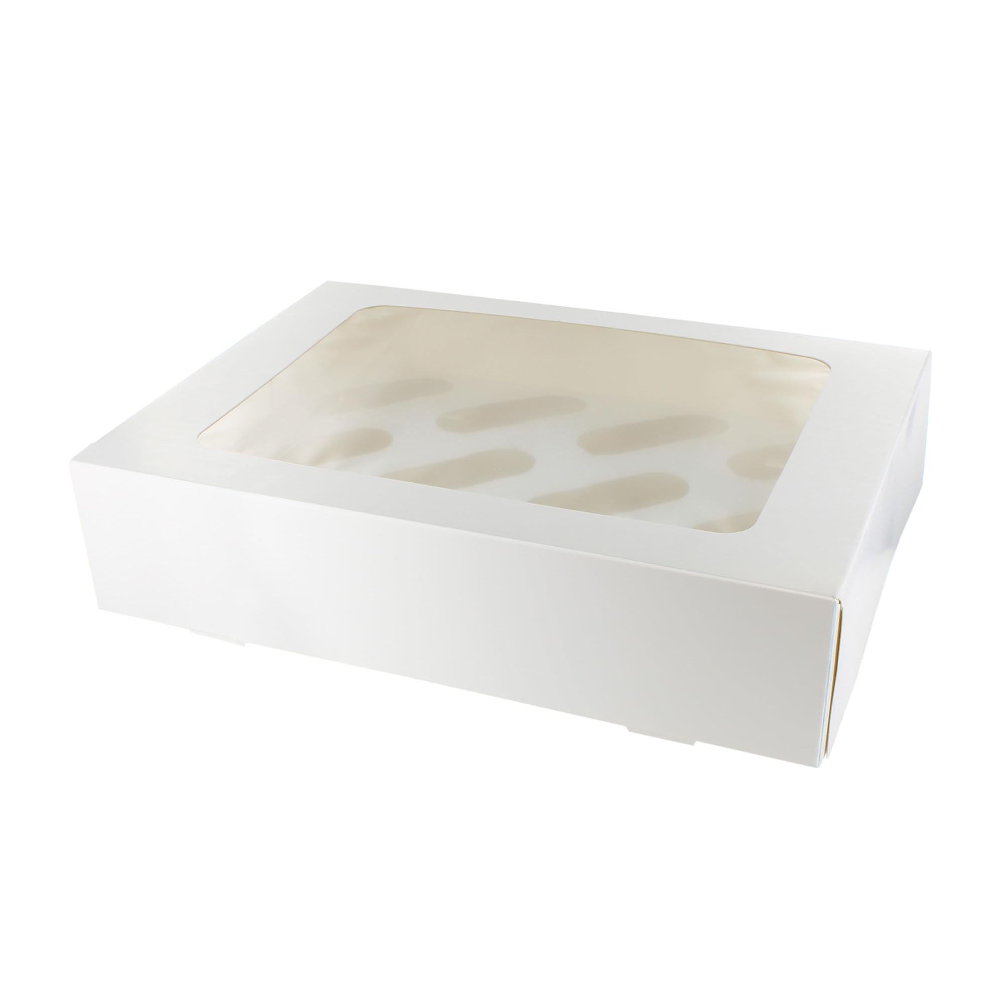 Culpitt 12 Hole Cupcake Boxes - 5 Pack White Card Carrier with Clear Window | Sturdy Design 9