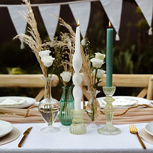 Talking Tables Green Glass Candlestick Holder - 16cm High | Fits Taper & Stick Candles | Glass 2