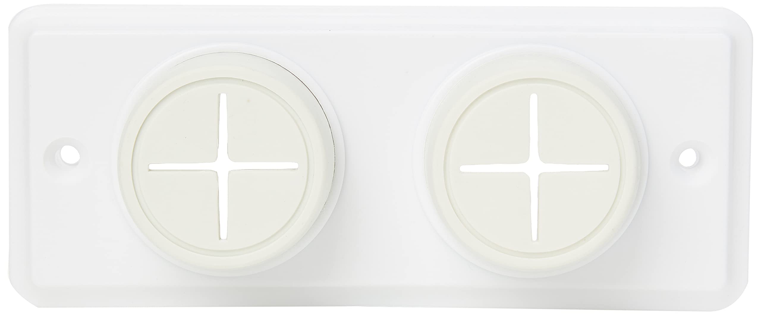 Merriway BH02004 Double Push-In Tea Towel Holder | Plastic | White | Screw Fix 1