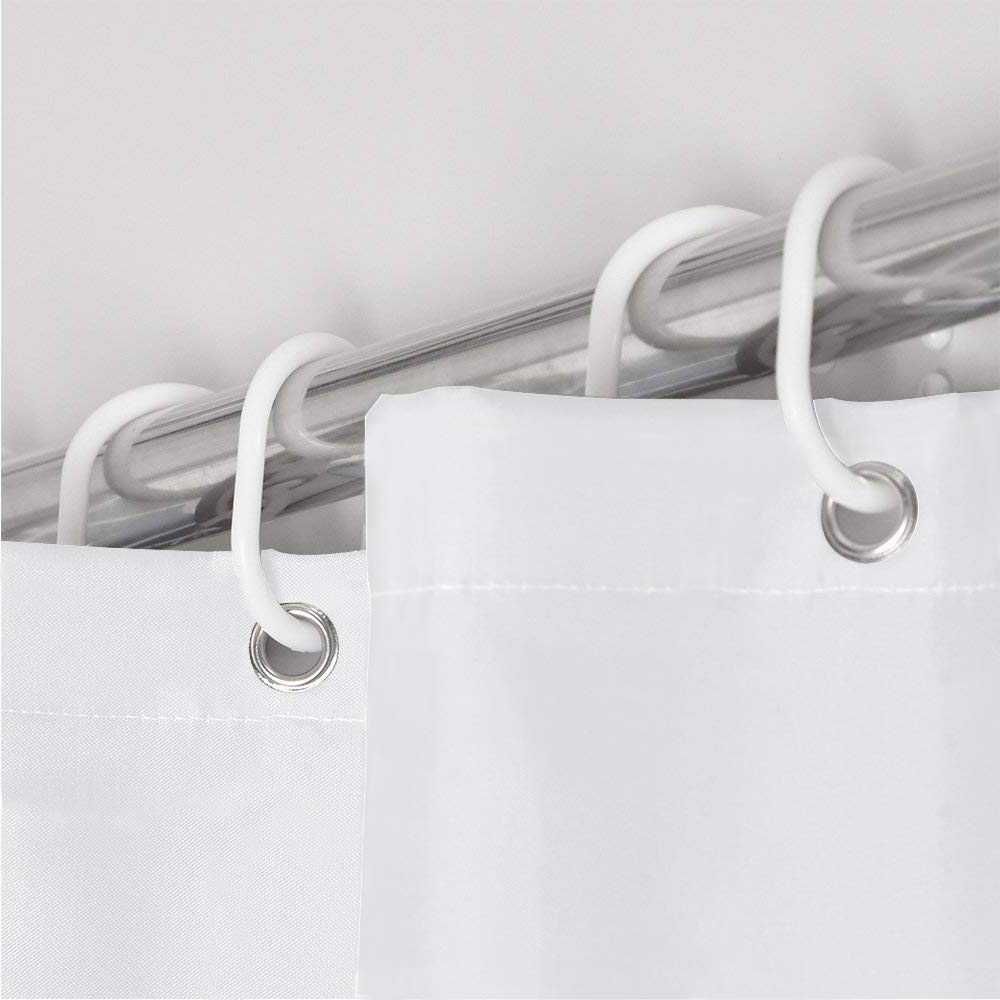 ANSIO Solid White Shower Curtain - Mould & Mildew Resistant | 180 x 180 cm | Water Repellent Polyester 7