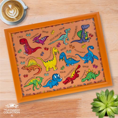 The Leonardo Collection Little Stars Dinosaurs Laptray for Food Serving | Wood | 350x280mm 2