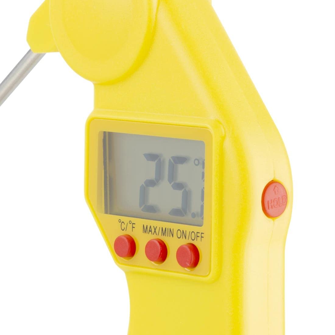 Hygiplas Easytemp Digital Meat Thermometer - Yellow | Fold-Away Probe | -50°C to 300°C 3