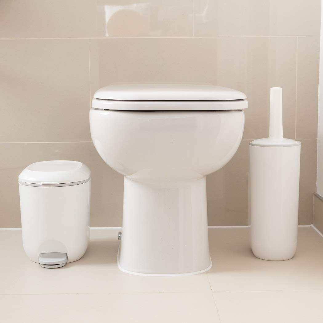 Addis 518503 Premium Deluxe Bathroom Pedal Bin with Inner Bucket | 3.5 Litre | White Grey 6
