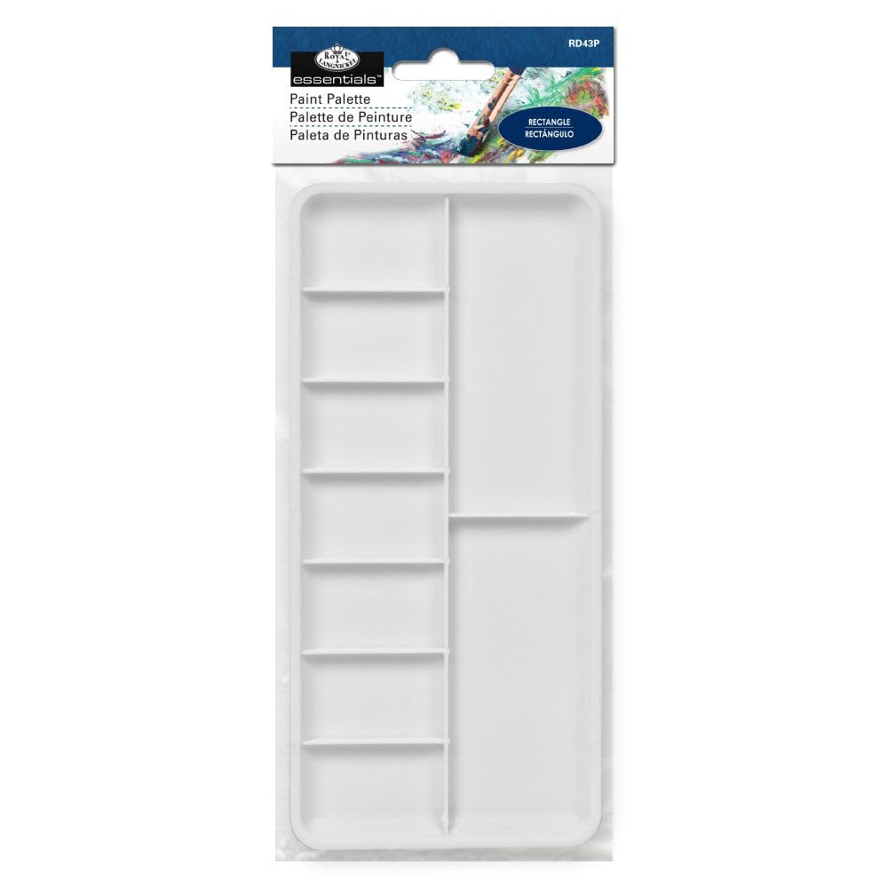 Royal & Langnickel Essentials Plastic Paint Palette - 9 Wells | White | 5x100x227mm 1