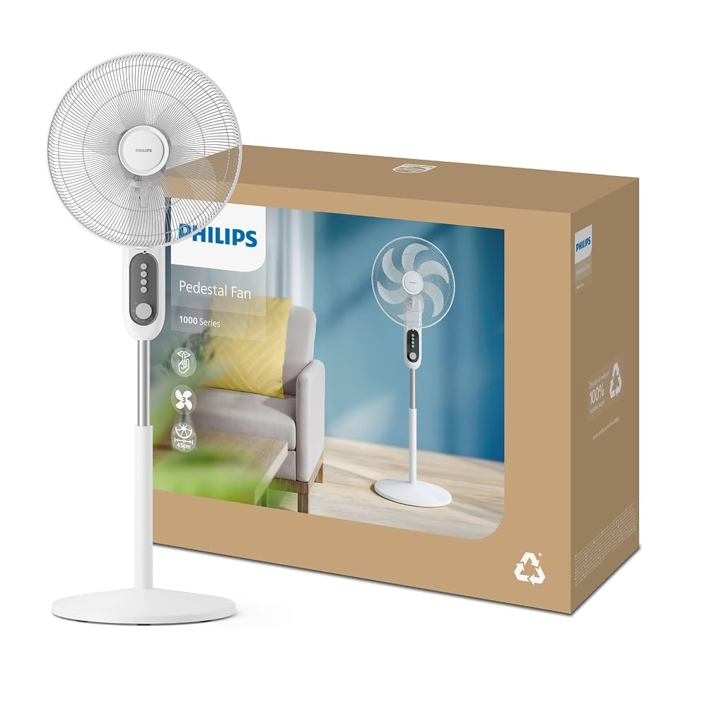 Philips Pedestal Fan Series 1000 - Powerful Airflow, Quiet Operation, 3-Speed Control | Model CX1220 9