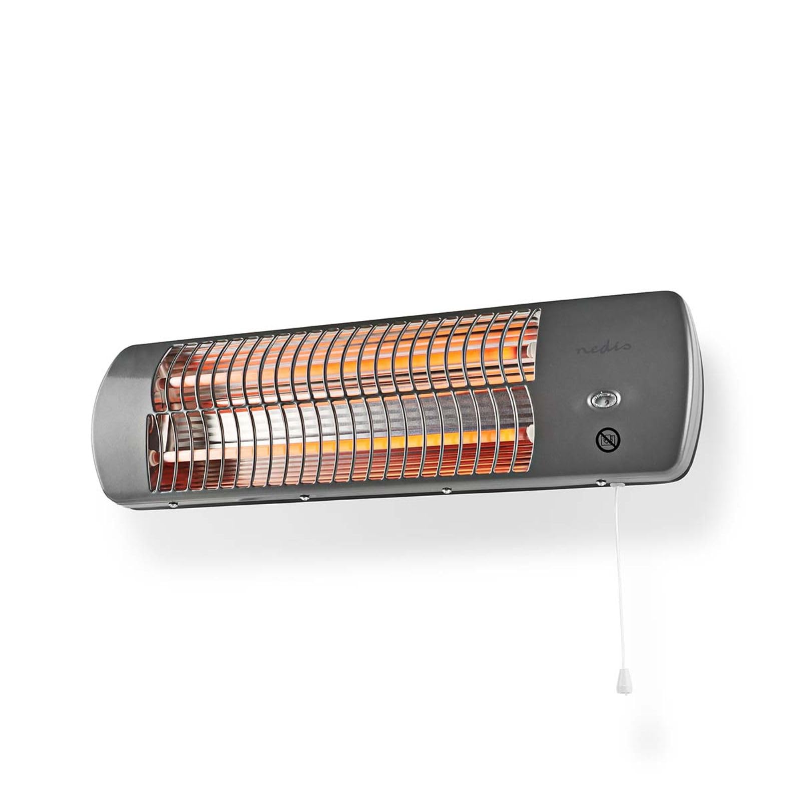 NEDIS Wall-Mountable Electric Bathroom Heater - 1200W Max | 2 Heat Settings | IPX4 Splashproof 1