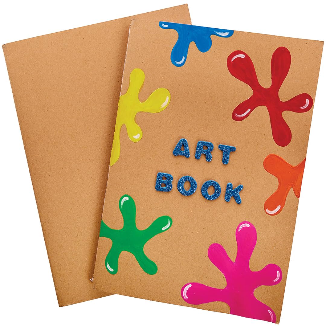 Baker Ross FX316 Brown A5 Sketch Books - Pack of 6 | 140gsm Paper | 210mm x 148mm 1