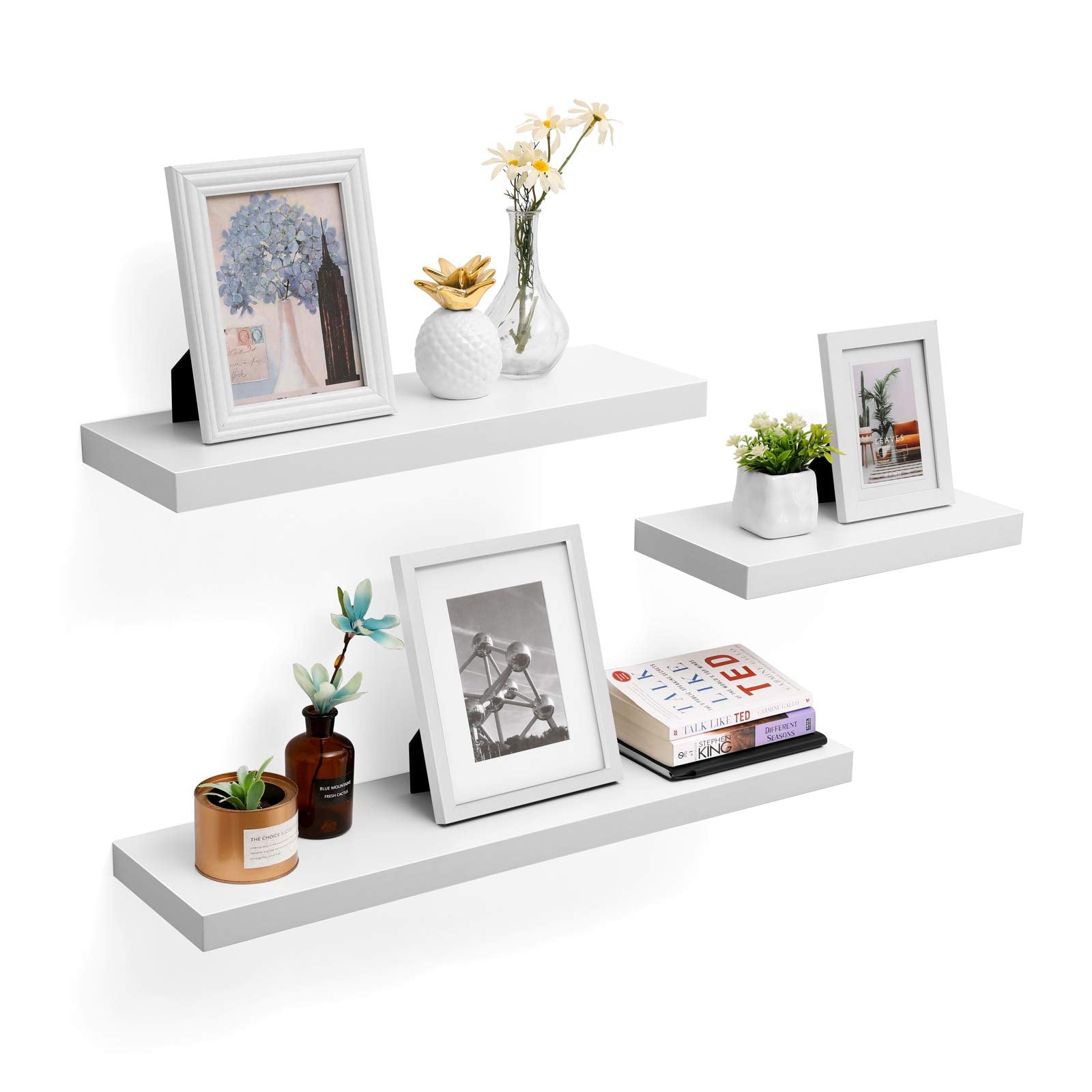 VASAGLE Modern Floating Wall Shelf for Books & Photos | 80 cm Long | White Engineered Wood 5