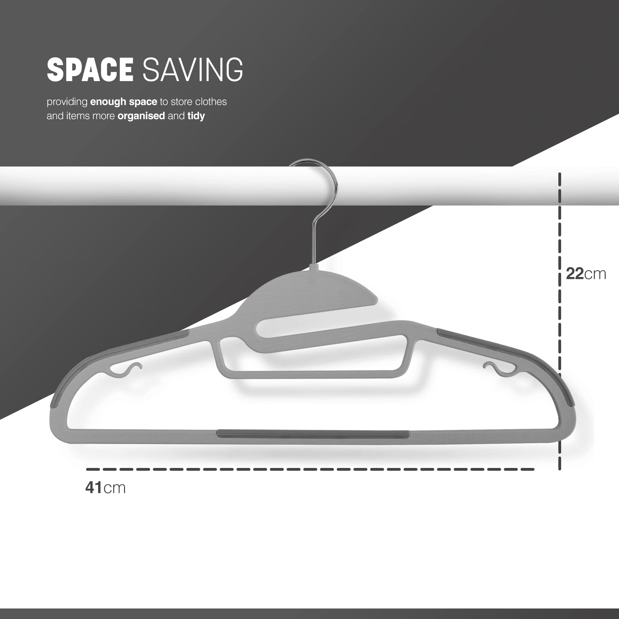 KEPLIN 20-Pack Non-Slip Velvet Hangers - Slimline Space Saving with 360° Swivel Hooks