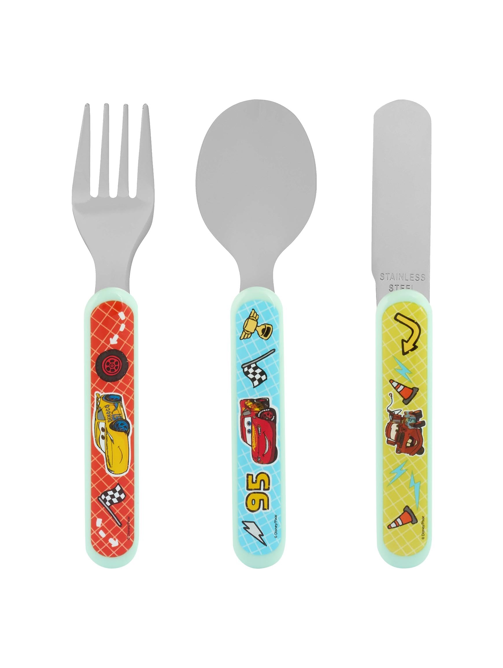 Disney Cars 3 Piece Children's Cutlery Set by Polar Gear | Stainless Steel & ABS Plastic | Ages 36+ Months 3
