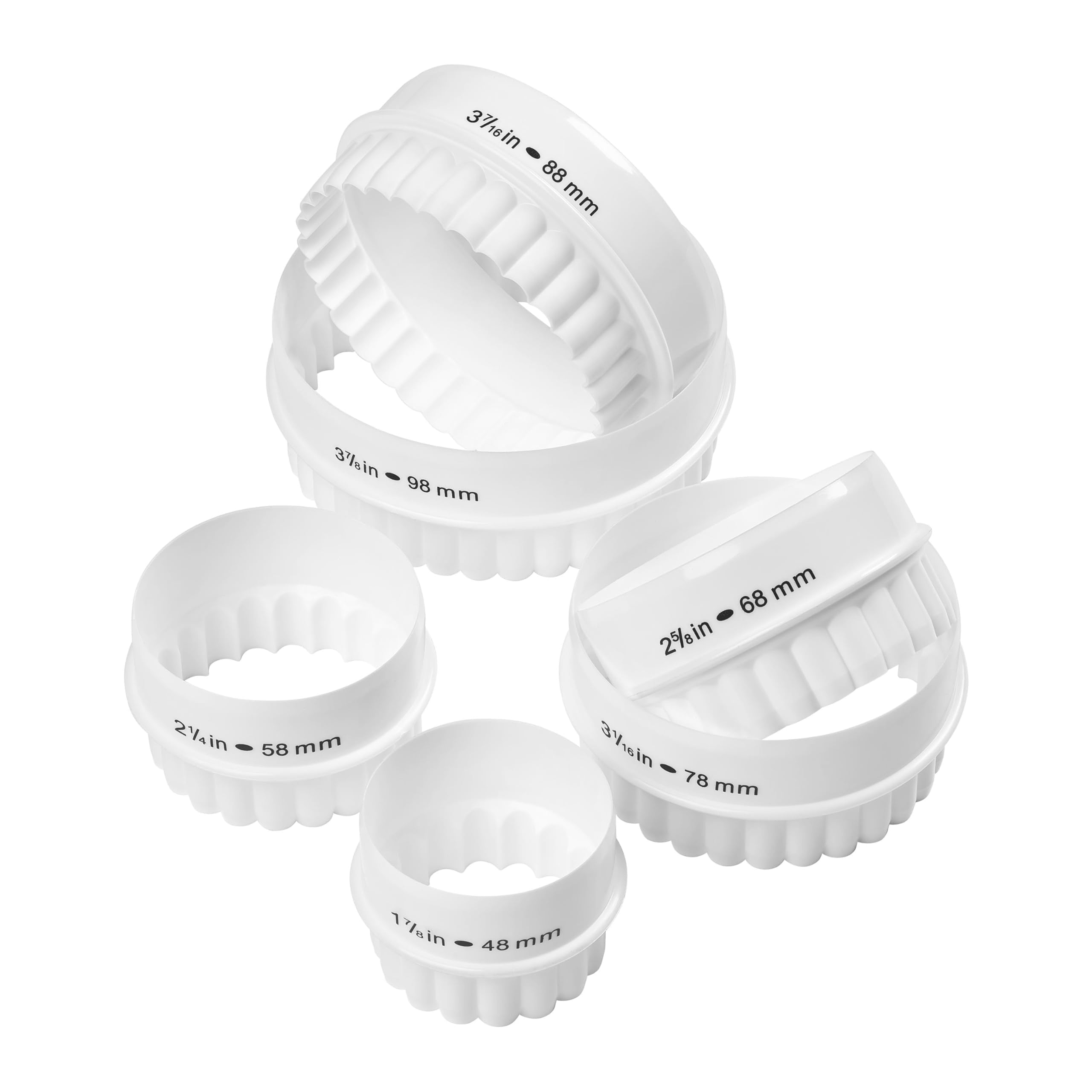 Tala Plastic Cookie Cutters Set of 6 | Reversible Smooth & Crinkle Edges | Dishwasher Safe 1