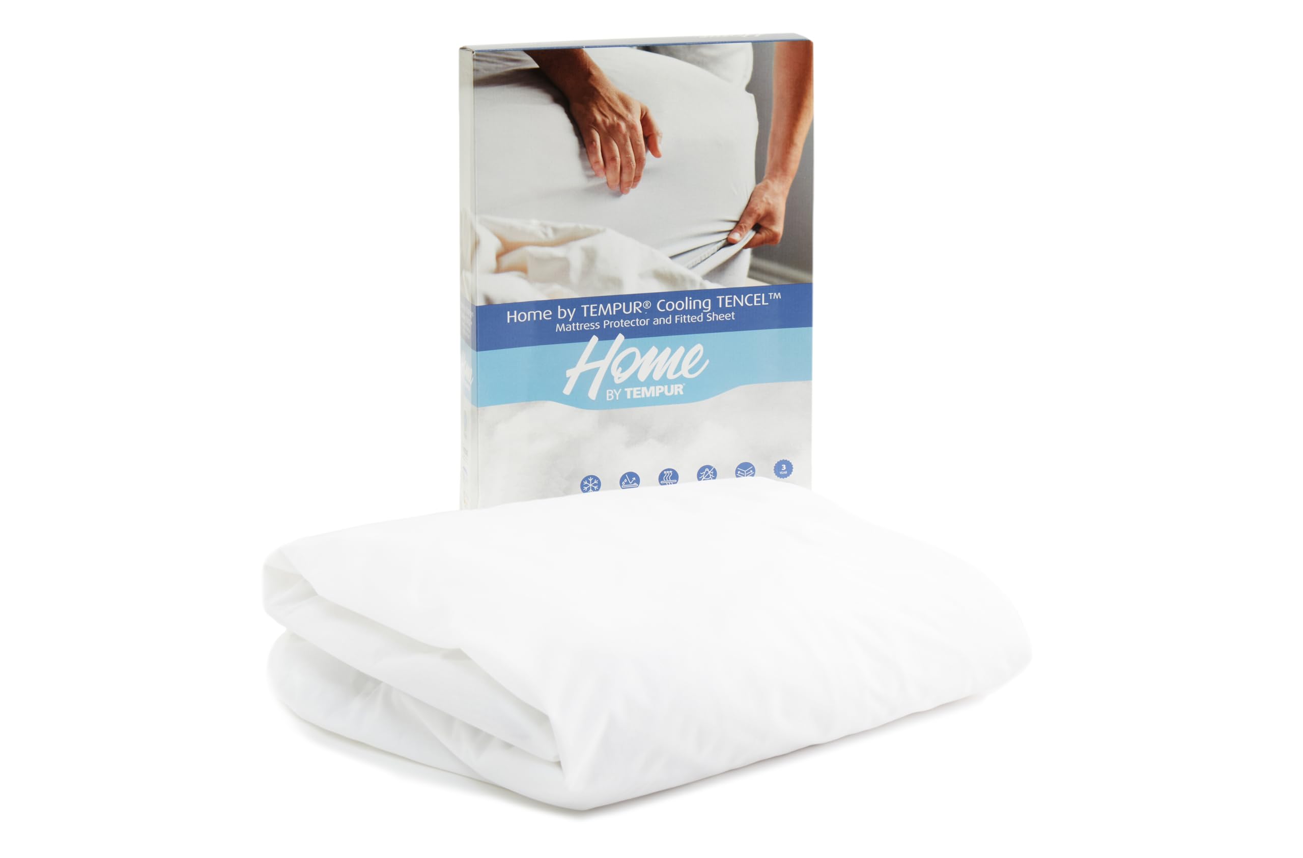 TEMPUR Home BY TEMPUR Thermoregulating Mattress Protector | Superking 180x200cm | 2 in 1 Tencel 1