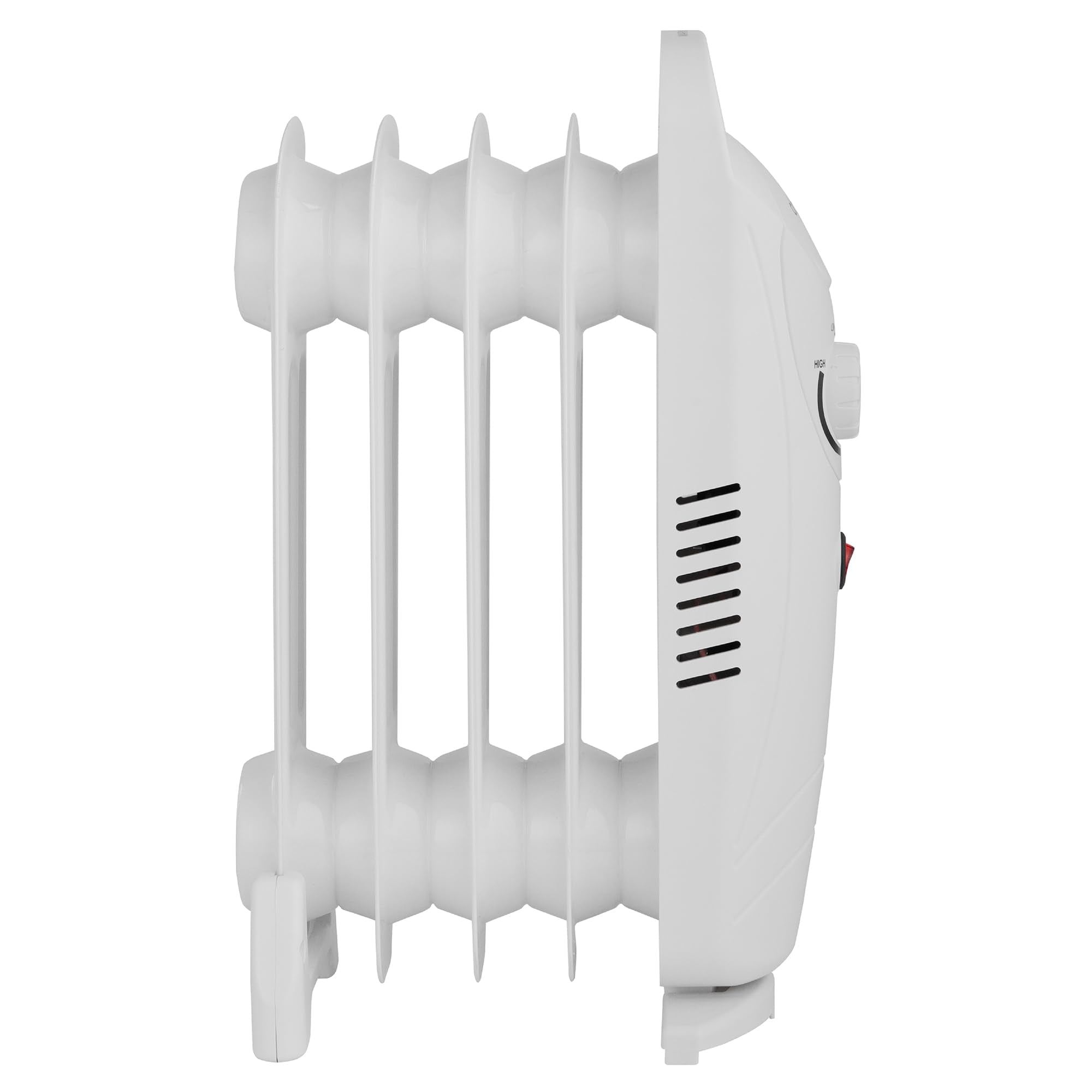 Abode 5 Fin Oil Filled Radiator 650W Portable Electric Heater White with Thermostat 4