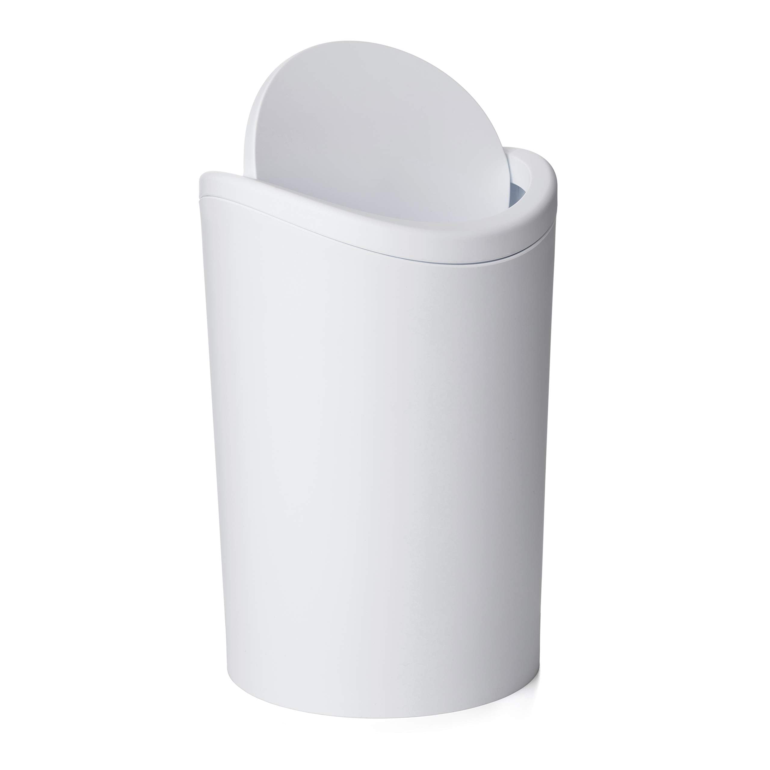 TATAY Bathroom Bin with Swing Lid | 6L Capacity | Compact 19x19x28 cm | White Polypropylene 3