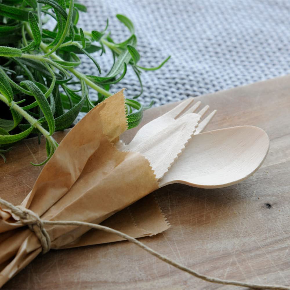 ABENA Gastro-Line 16cm Wooden Disposable Spoons | FSG Certified Birchwood | Compostable 4