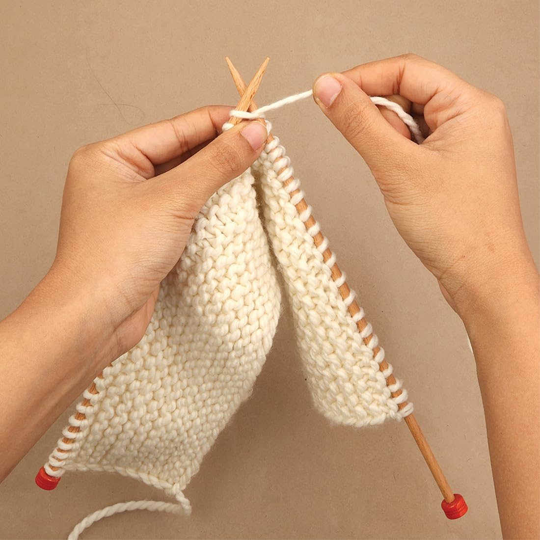 KnitPro Basix Birch Single Ended Knitting Needles - 25cm Length, 3.25mm Size | Beech Wood 5