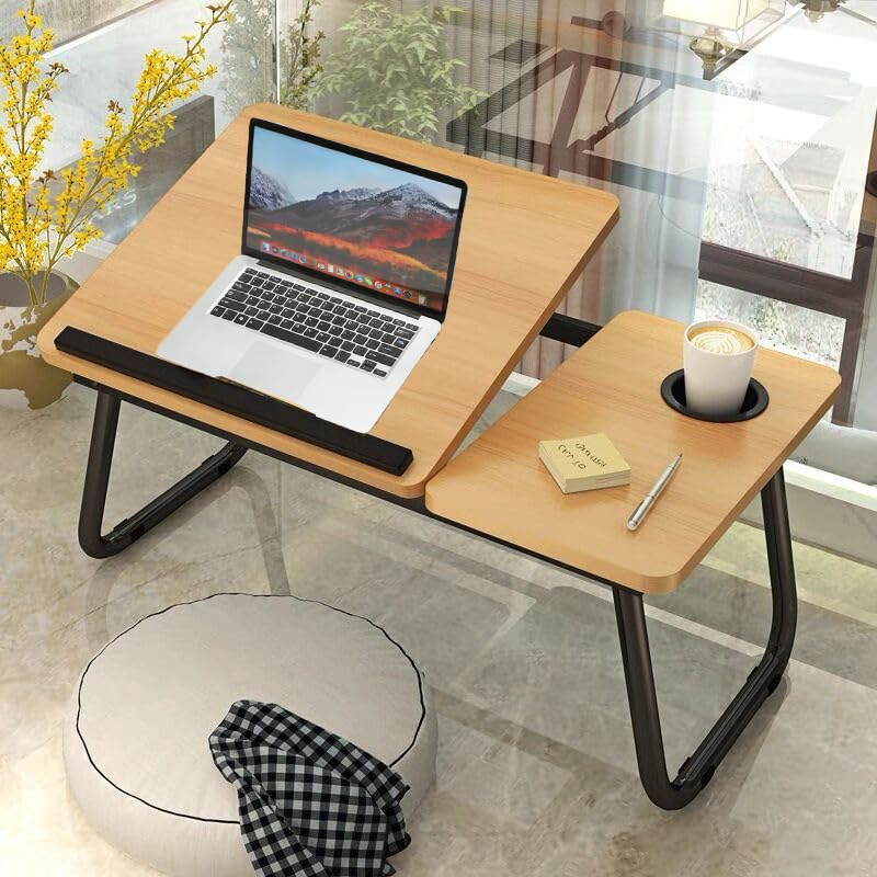 Vivo Technologies Walnut Laptop Bed Desk with Foldable Legs & Cup Slot | 56x33x24cm 8