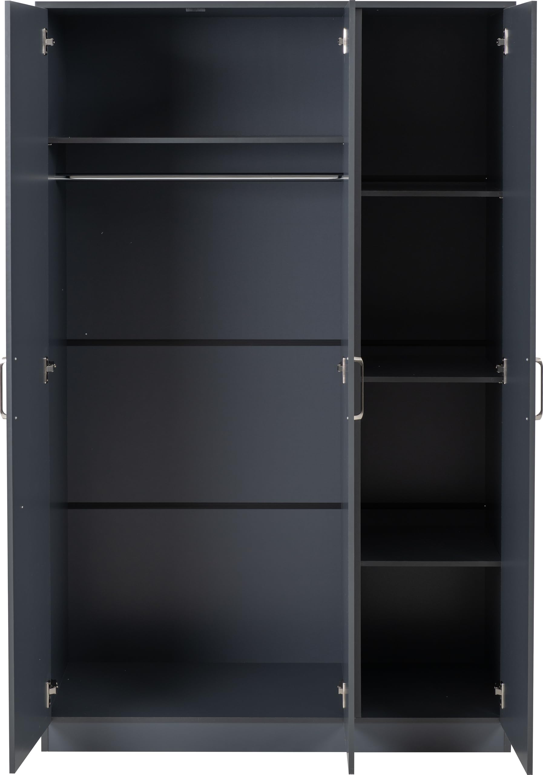 Seconique Dakota 3 Door Wardrobe - Dark Grey | Engineered Wood | 175cm Height 6