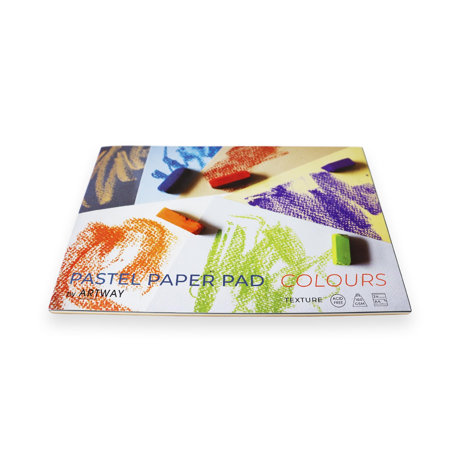 Artway A4 Pastel Paper Pad - 48 Sides/24 Sheets, 160gsm, 6 Assorted Colours 1