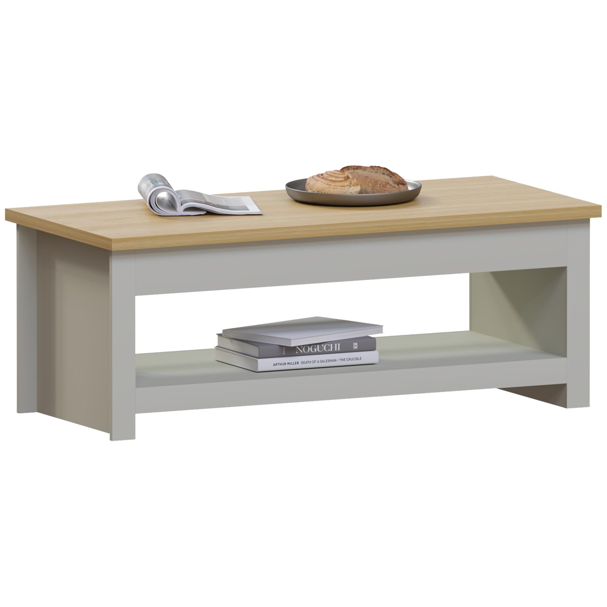 Vida Designs Arlington Coffee Table - Modern Design, 1 Shelf Storage | Grey & Oak | 105cm Wide 1