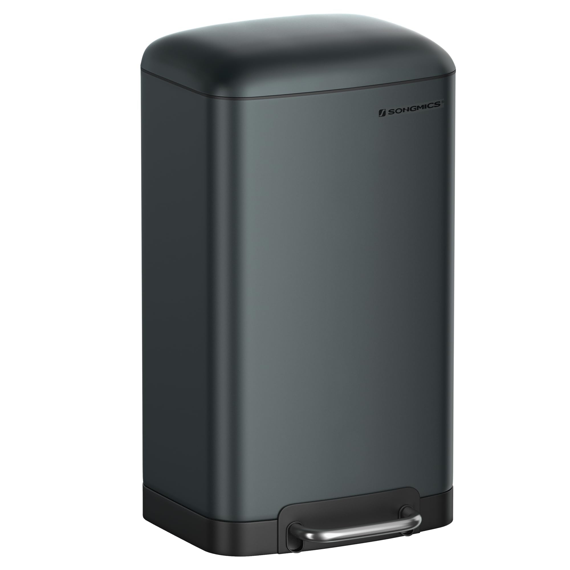 SONGMICS Kitchen Bin - 8 Gallon (30L) Steel Pedal Bin with Soft Close Lid | Greenish-Grey 1