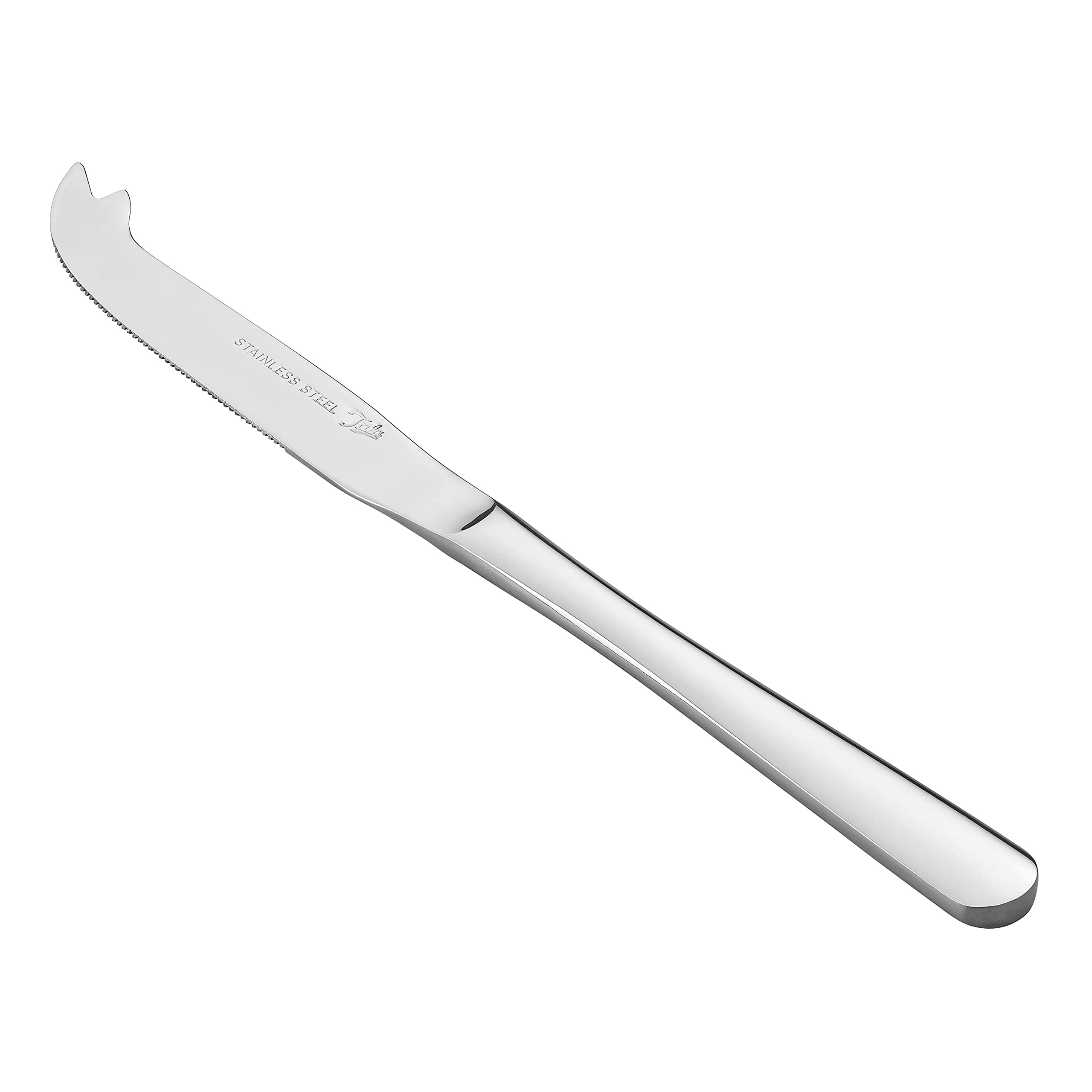 Tala Performance Stainless Steel Cheese Knife - Serrated Edge & Serving Prong | Mirror Polish