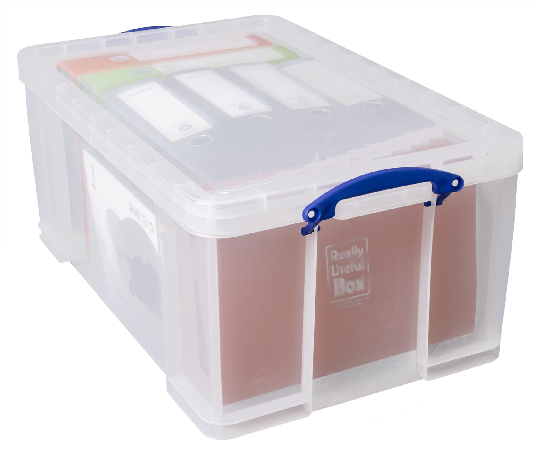 Really Useful Box Plastic Storage Box - 64 Litre Capacity, Clear, Stackable | Pack of 2 5