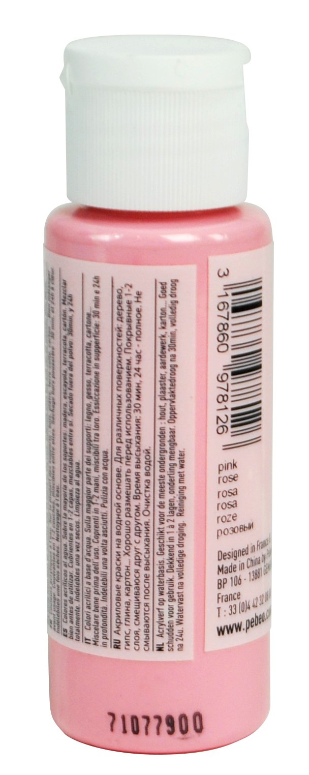 PEBEO Acrylic Paint - Fluid & Opaque Matte Pink | 59 ml | Permanent on Wood, Paper, Canvas 3