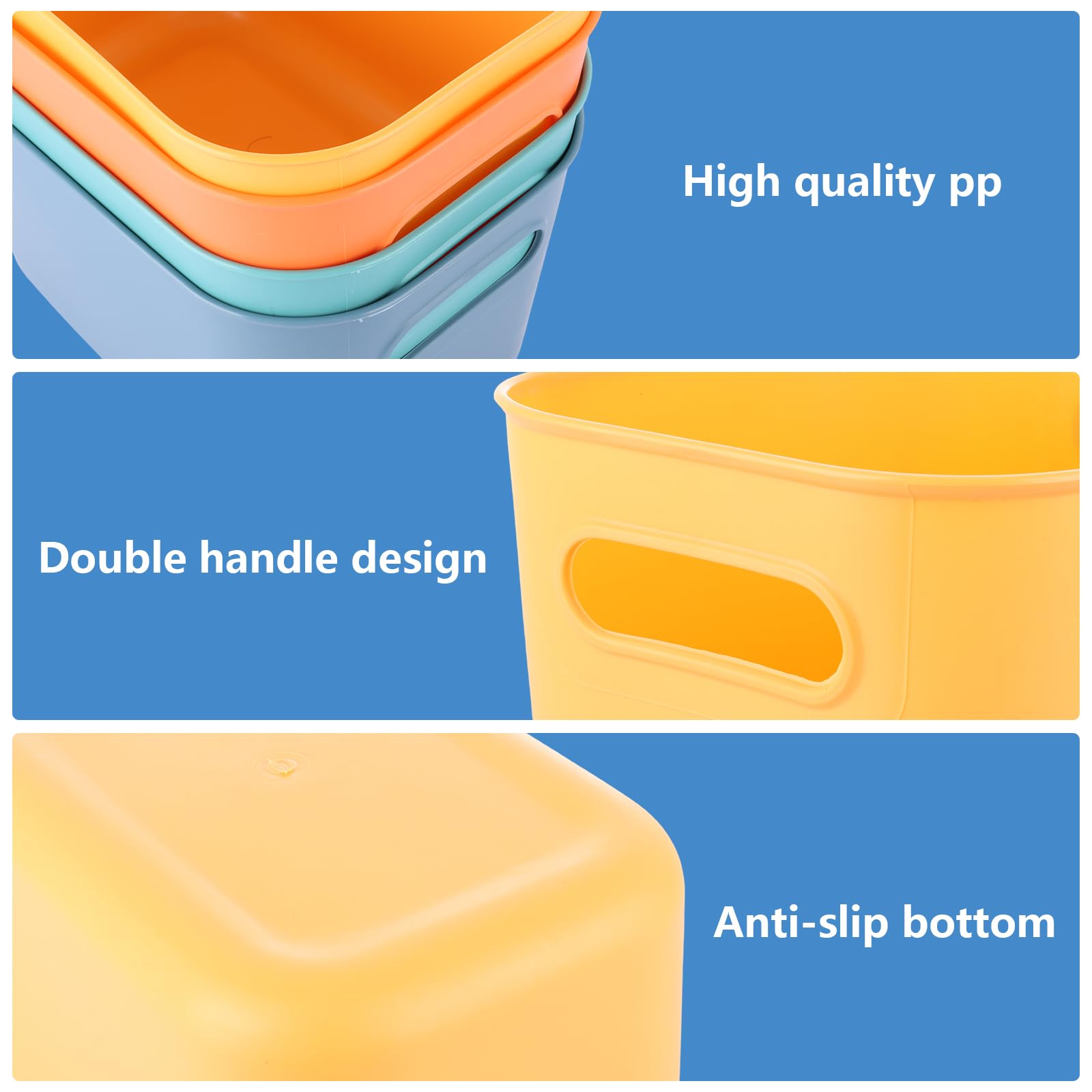 ASelected 4 Pcs Stackable Plastic Storage Boxes With Lids for Kitchen, Pantry, Toys, Office Supplies 5