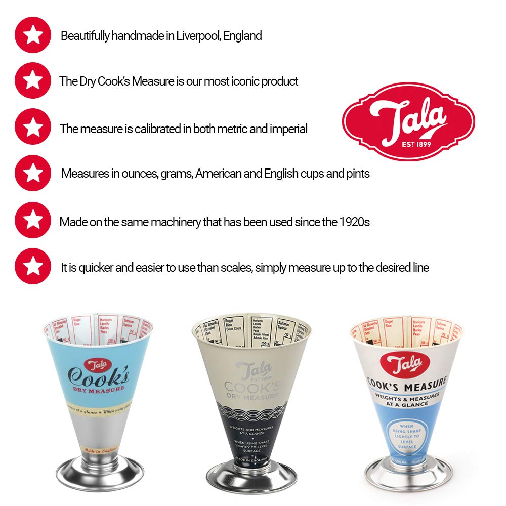 Tala Dry Cook's Measure - Iconic Design | 1 Litre Capacity | Tin Material 7