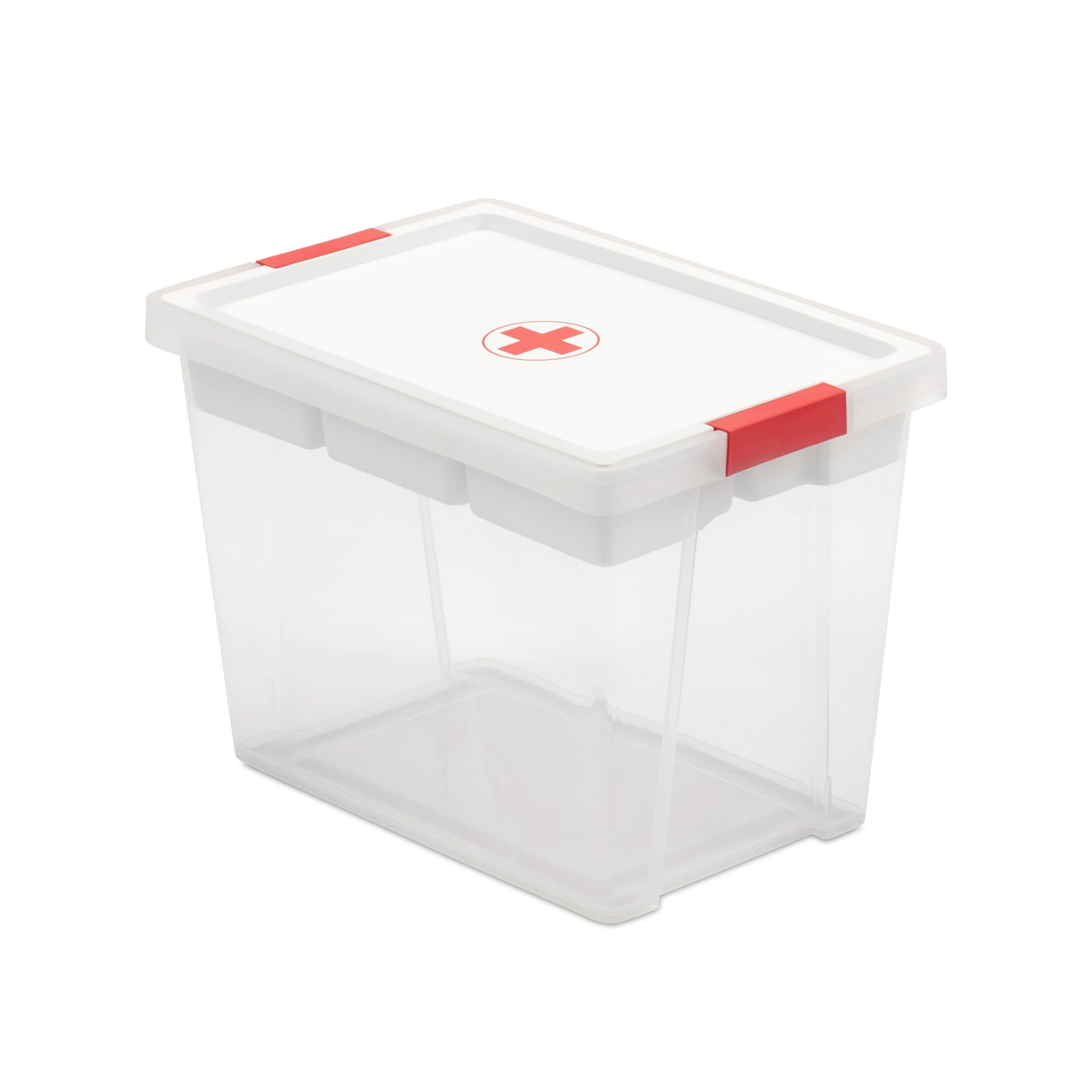TATAY First Aid Box - 15L Capacity | Hinged Lid & Handles | Includes Organiser Tray