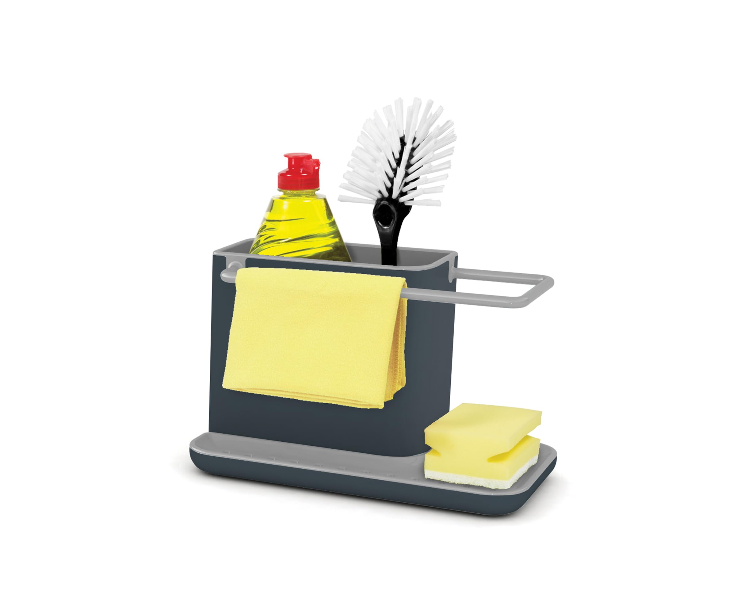 Joseph Joseph Caddy Sink Area Organiser - Grey | Sponge Holder & Cloth Rail | Plastic 4