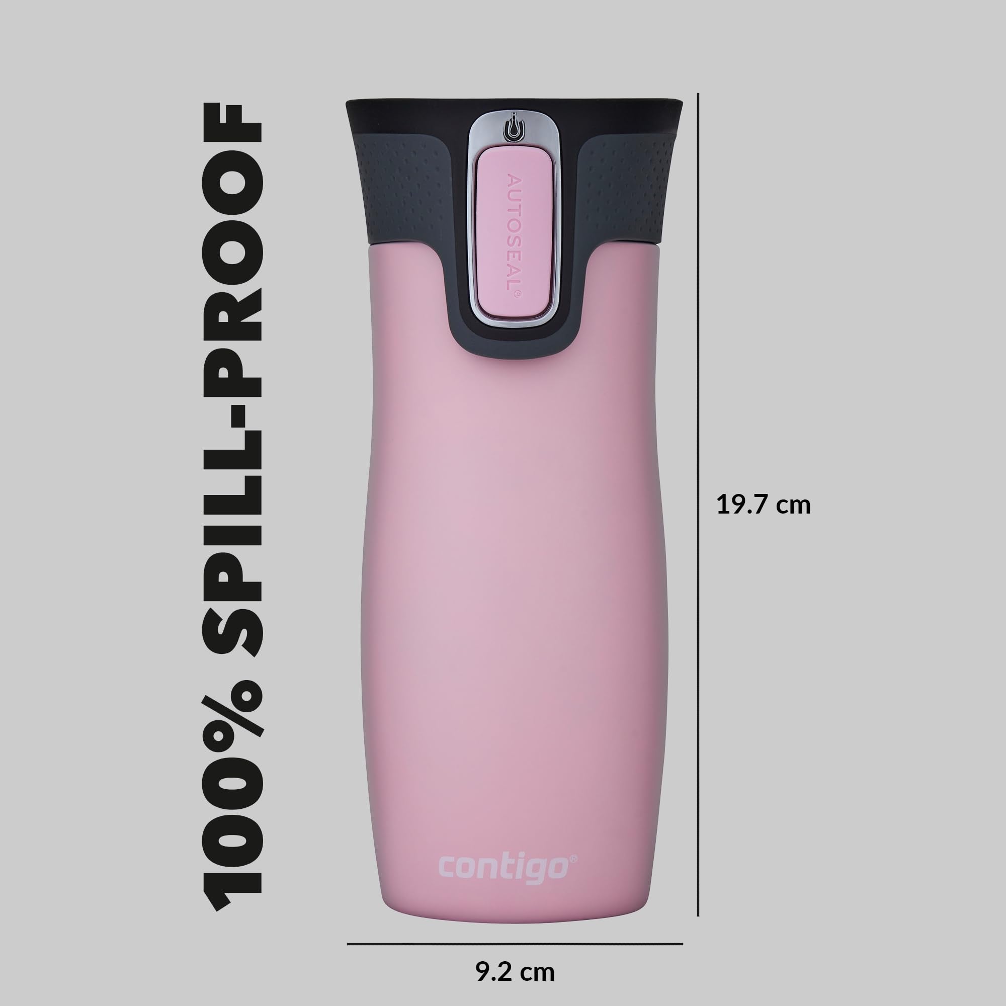 Contigo West Loop Autoseal Insulated Travel Mug - 470 ml, Millennial Pink | Leak Proof 9