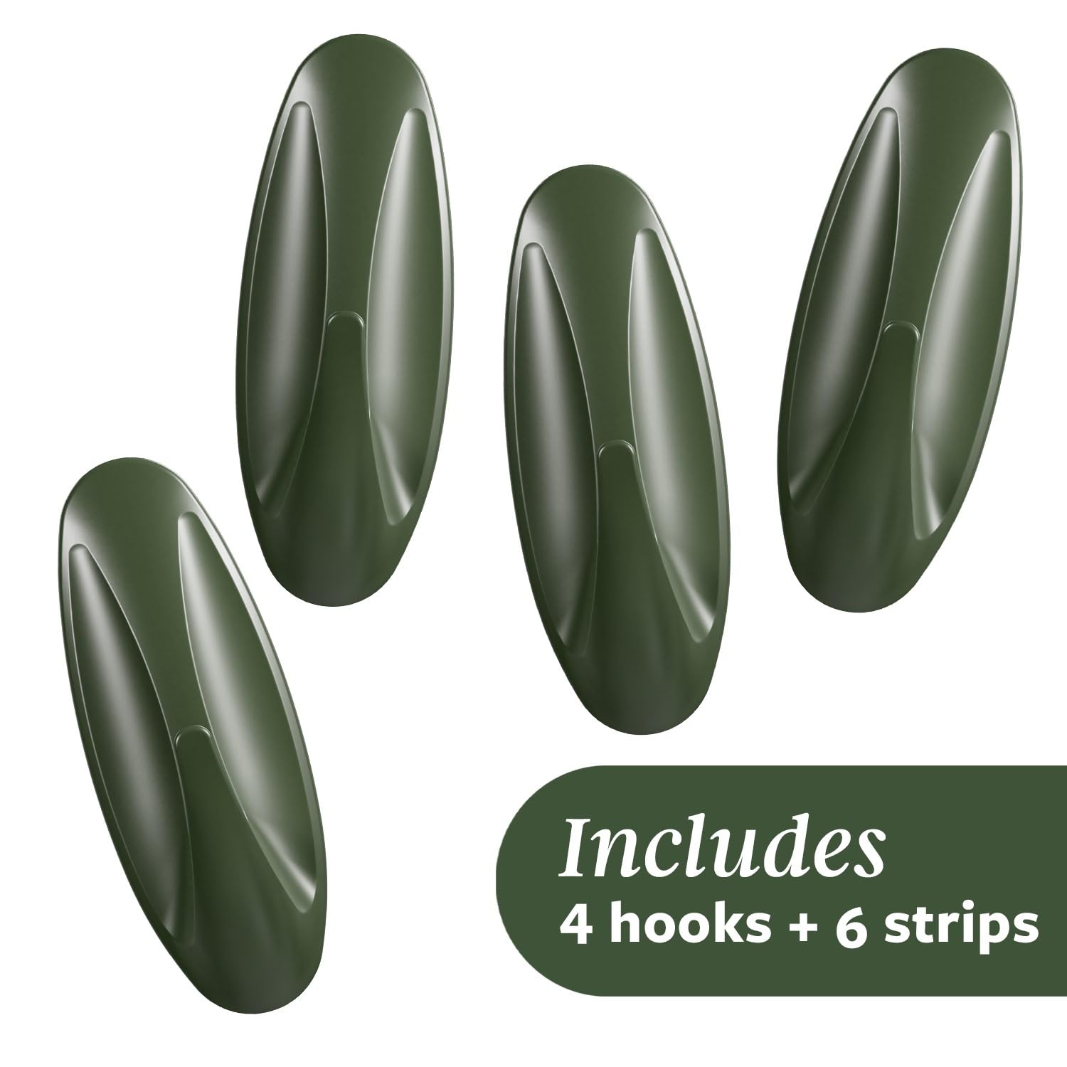 Command Medium Designer Hooks - Damage-Free Hanging | Holds 1.3kg | Rosemary Green (4 Hooks) 7