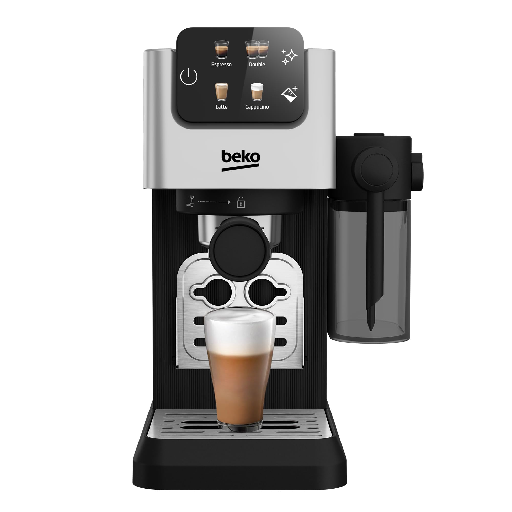 Beko CaffeExperto CEP5304X Semi Automatic Espresso Machine | 15 Bar Pressure | Colour Touch Display | Silver 2