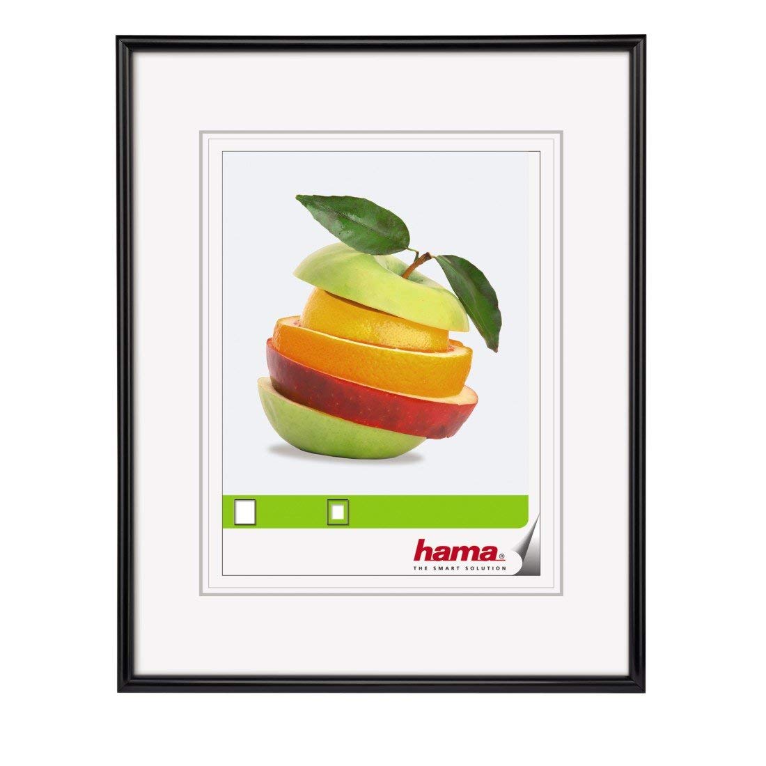 Hama Sevilla Photo Frame - 28 x 35 cm | Black Plastic | Interchangeable Mat