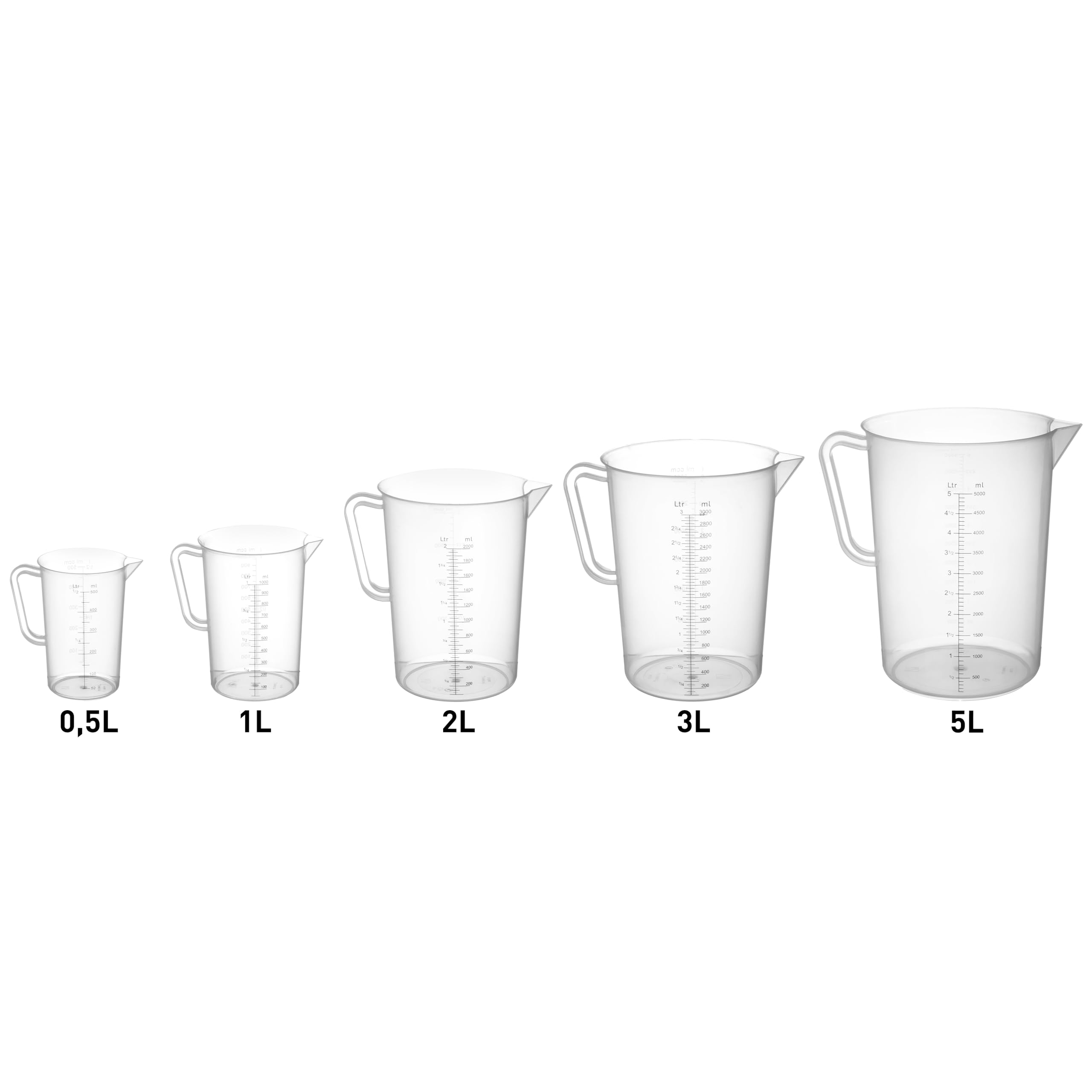 HENDI Polypropylene Measuring Jug - 5 L Capacity, Transparent | Temp Resistant to 110°C 2