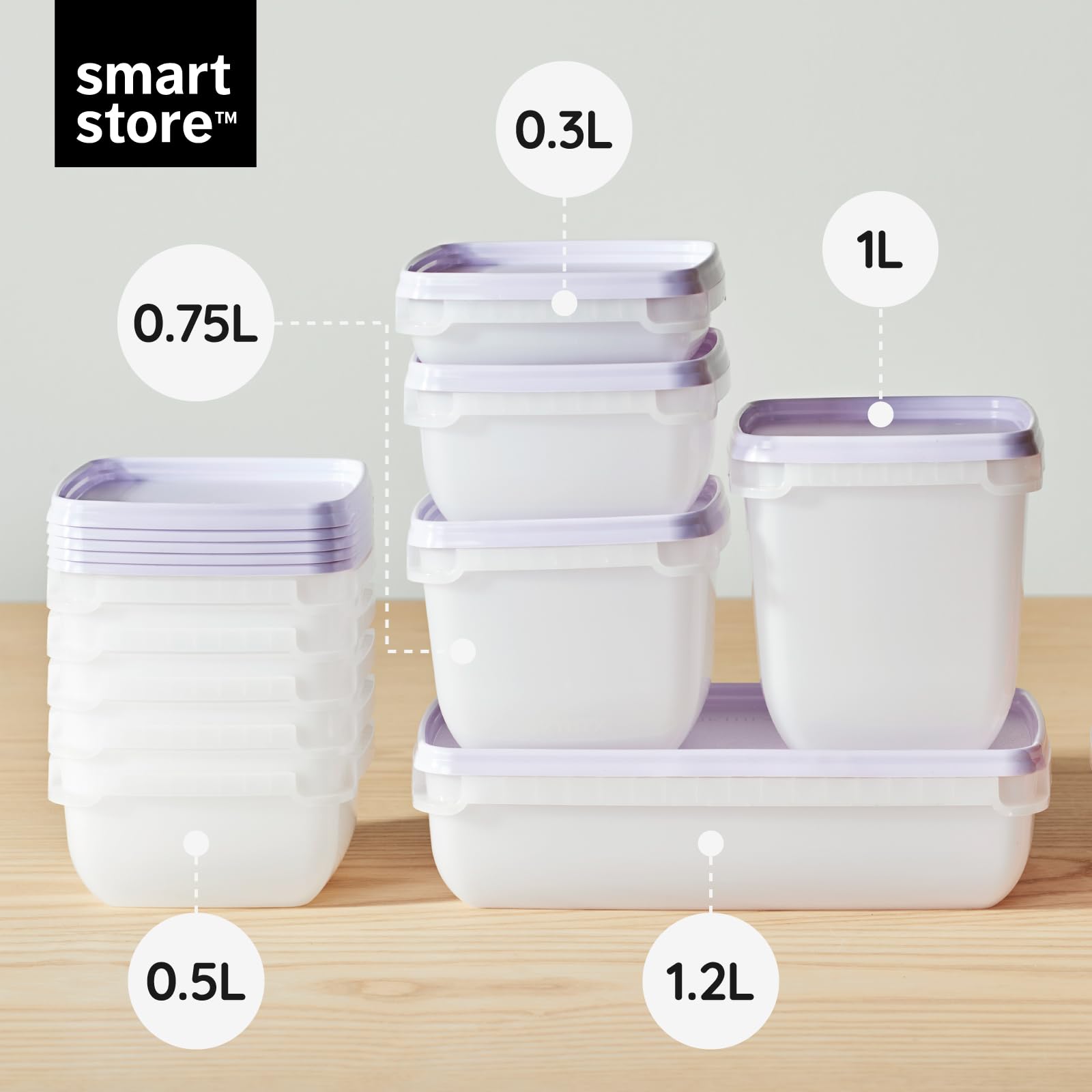 SmartStore Food Storage Containers - 1.2L Set of 2 | Fridge, Freezer, Microwave Safe | BPA Free 6