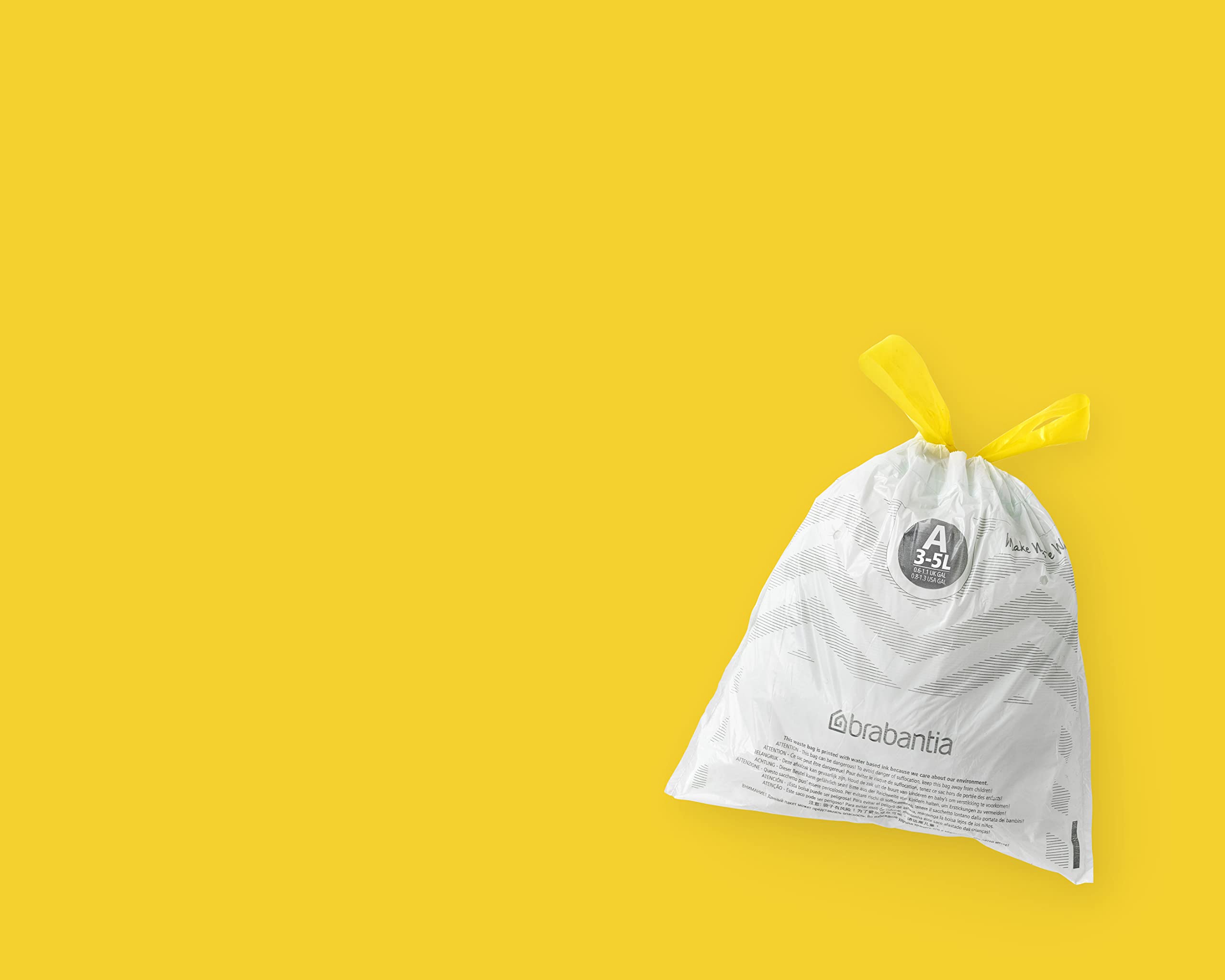 Brabantia PerfectFit Bin Liners - 3 Litre Size A, Tear-Resistant Plastic Bags with Tie Tape, 200 Count, White 8